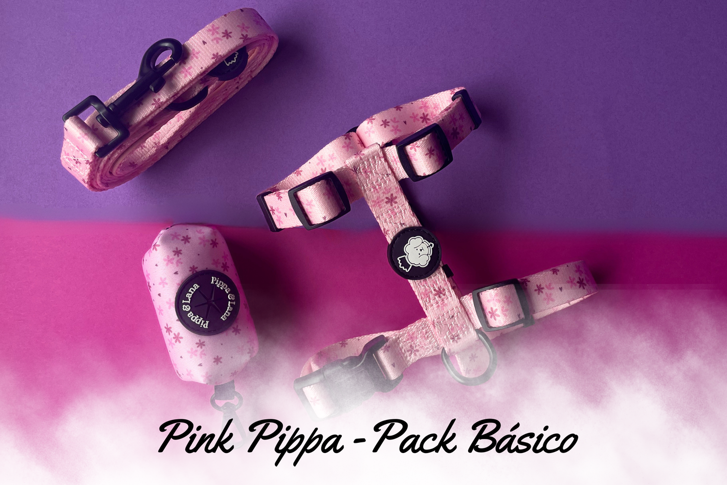 Pink Pippa- Arnés + Correa + Porta Bolsas